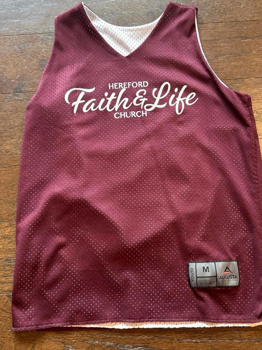 Augusta Sportswear Youth Maroon Double-Sided Church Mesh Tank